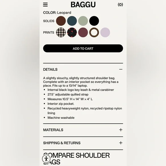 BAGGU Nylon Shoulder Bag, like new! - Picture 6 of 7